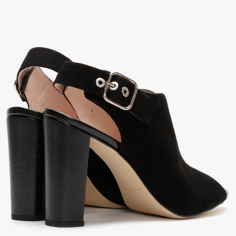 Madelyn Black Suede Heeled Sandals