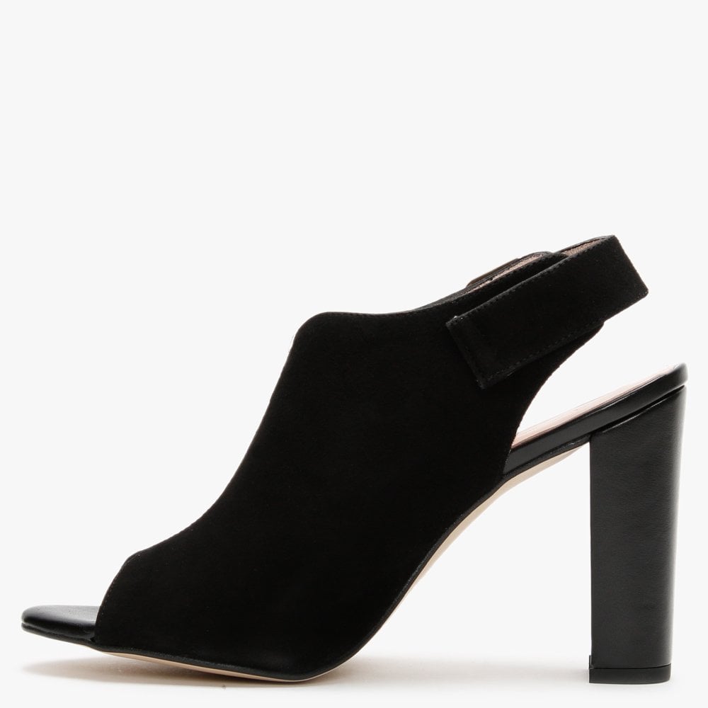 Madelyn Black Suede Heeled Sandals