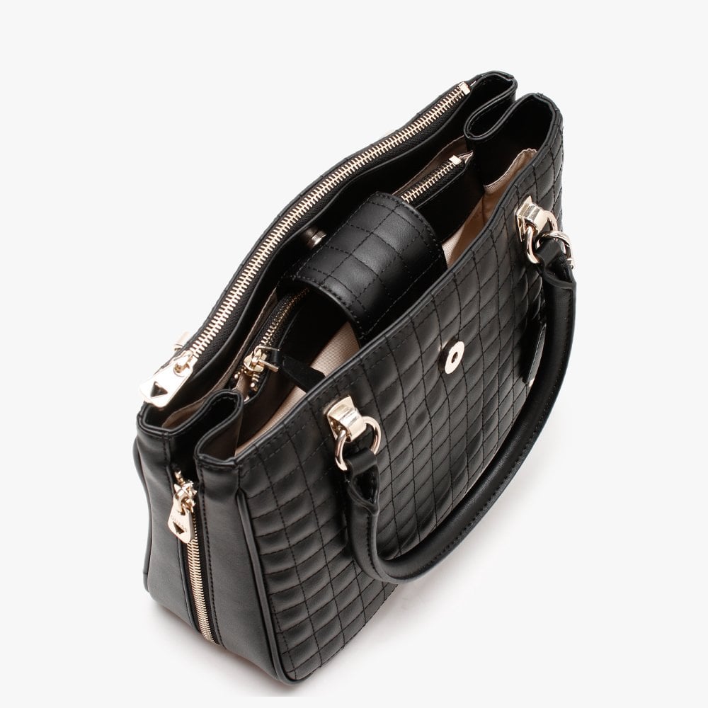 Matrix Black Quilted Satchel Bag