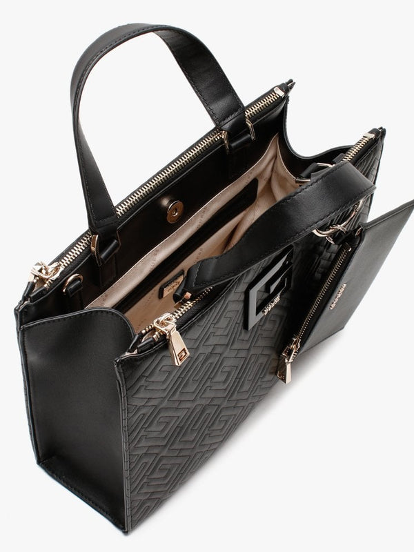 Janay Black Quilted Satchel Bag