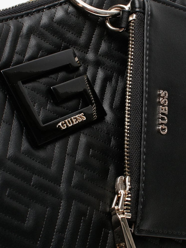 Janay Black Quilted Satchel Bag