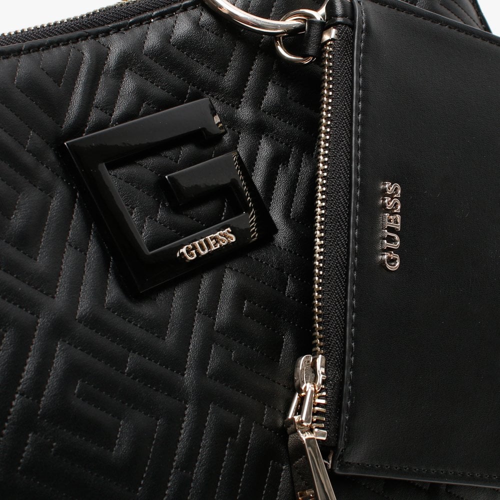 Janay Black Quilted Satchel Bag