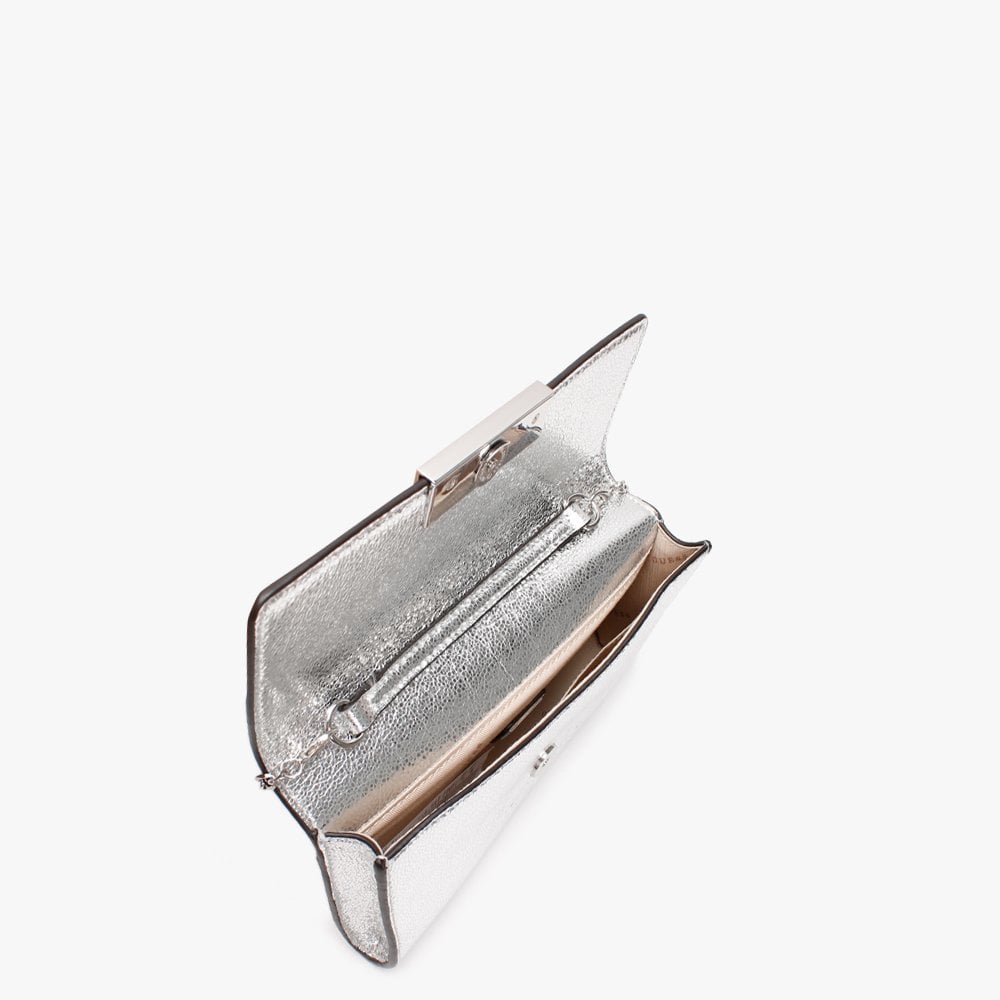 Dinner Date Silver Clutch Bag