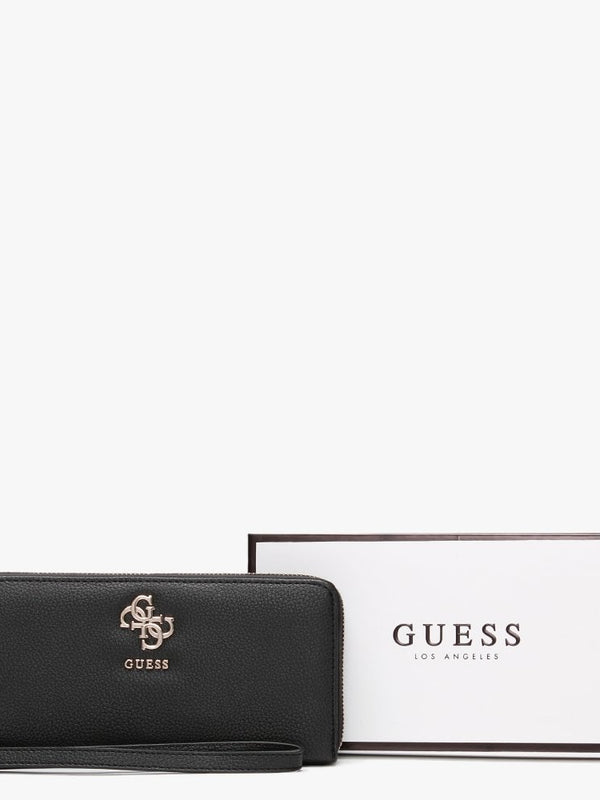 Digital Black Pebbled Zip Around Wallet
