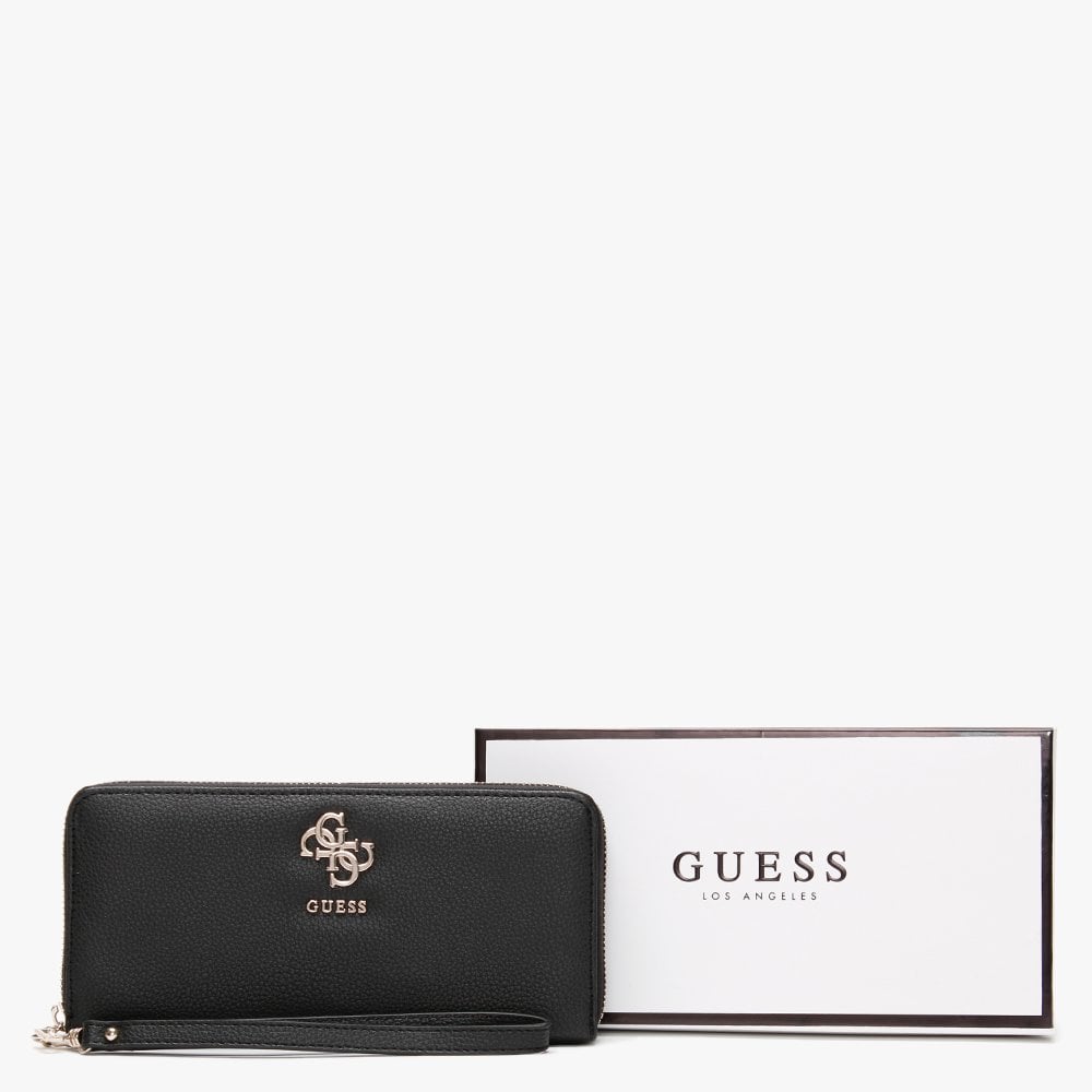 Digital Black Pebbled Zip Around Wallet