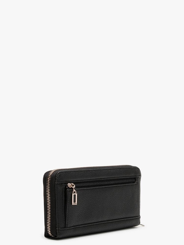 Digital Black Pebbled Zip Around Wallet