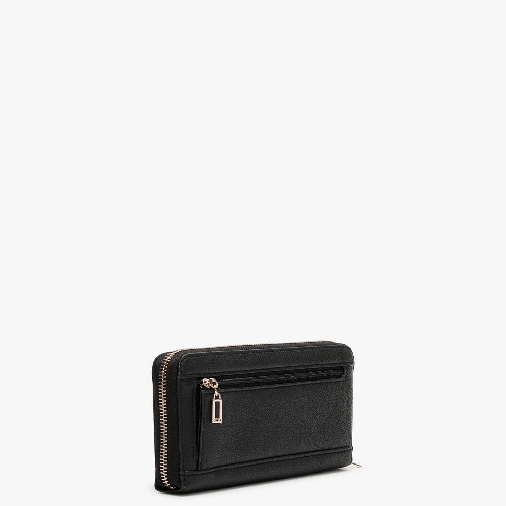 Digital Black Pebbled Zip Around Wallet