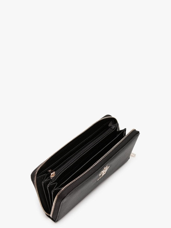 Digital Black Pebbled Zip Around Wallet