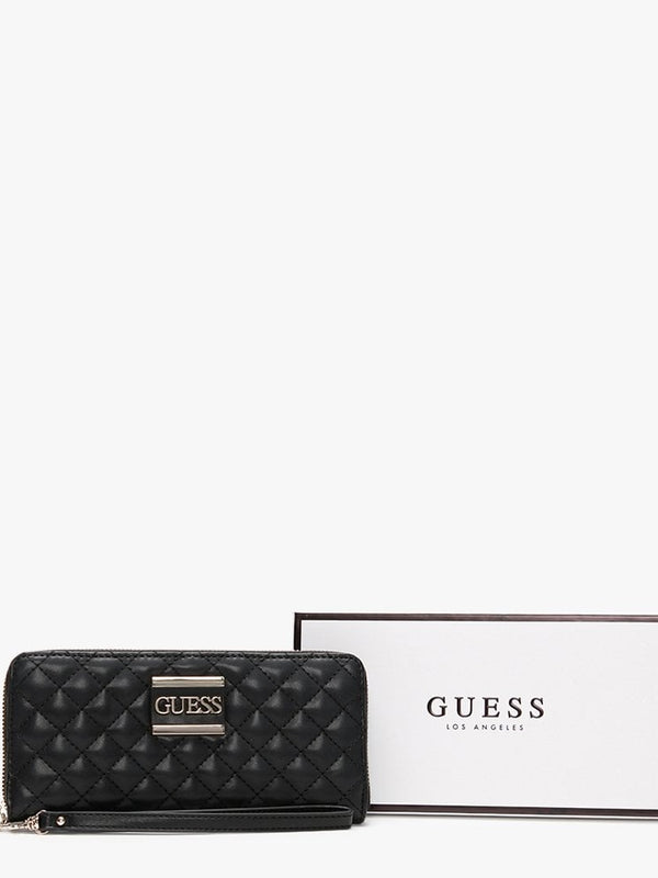 Kamryn Black Quilted Zip Around Wallet