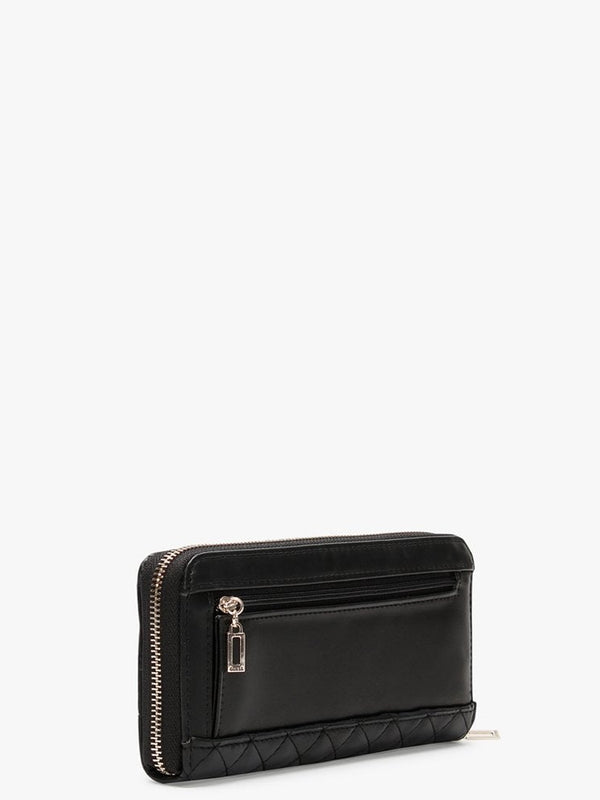 Kamryn Black Quilted Zip Around Wallet