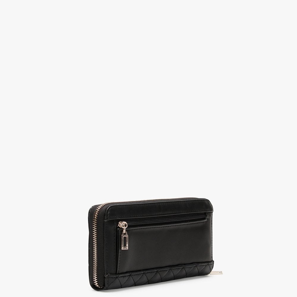 Kamryn Black Quilted Zip Around Wallet
