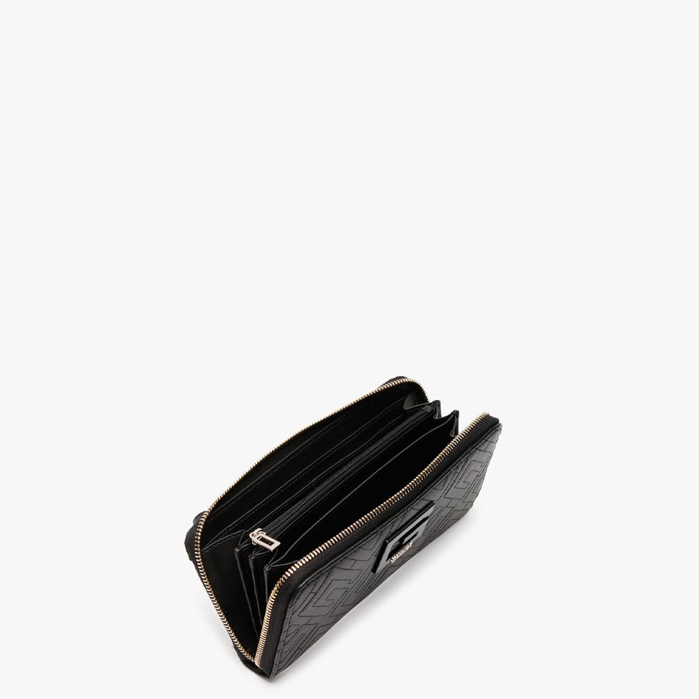Janay Black Zip Around Wallet