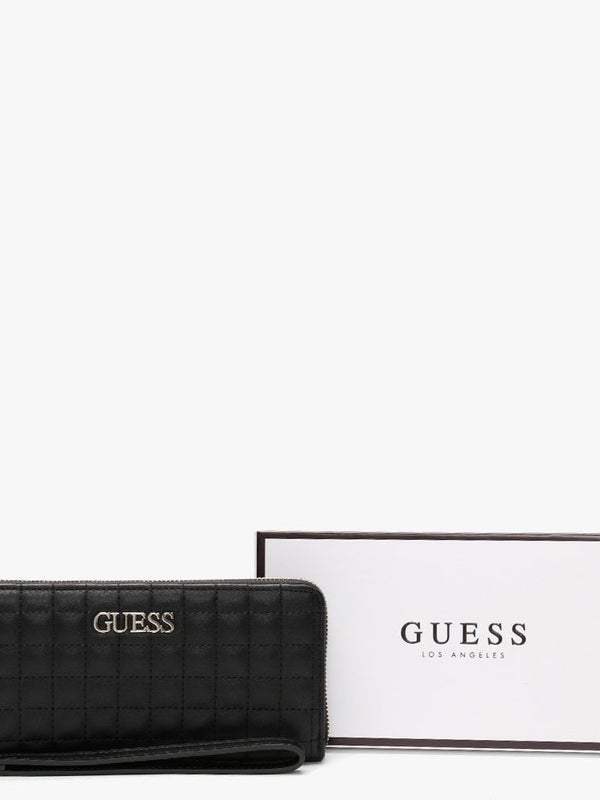 Matraix Black Quilted Zip Around Wallet