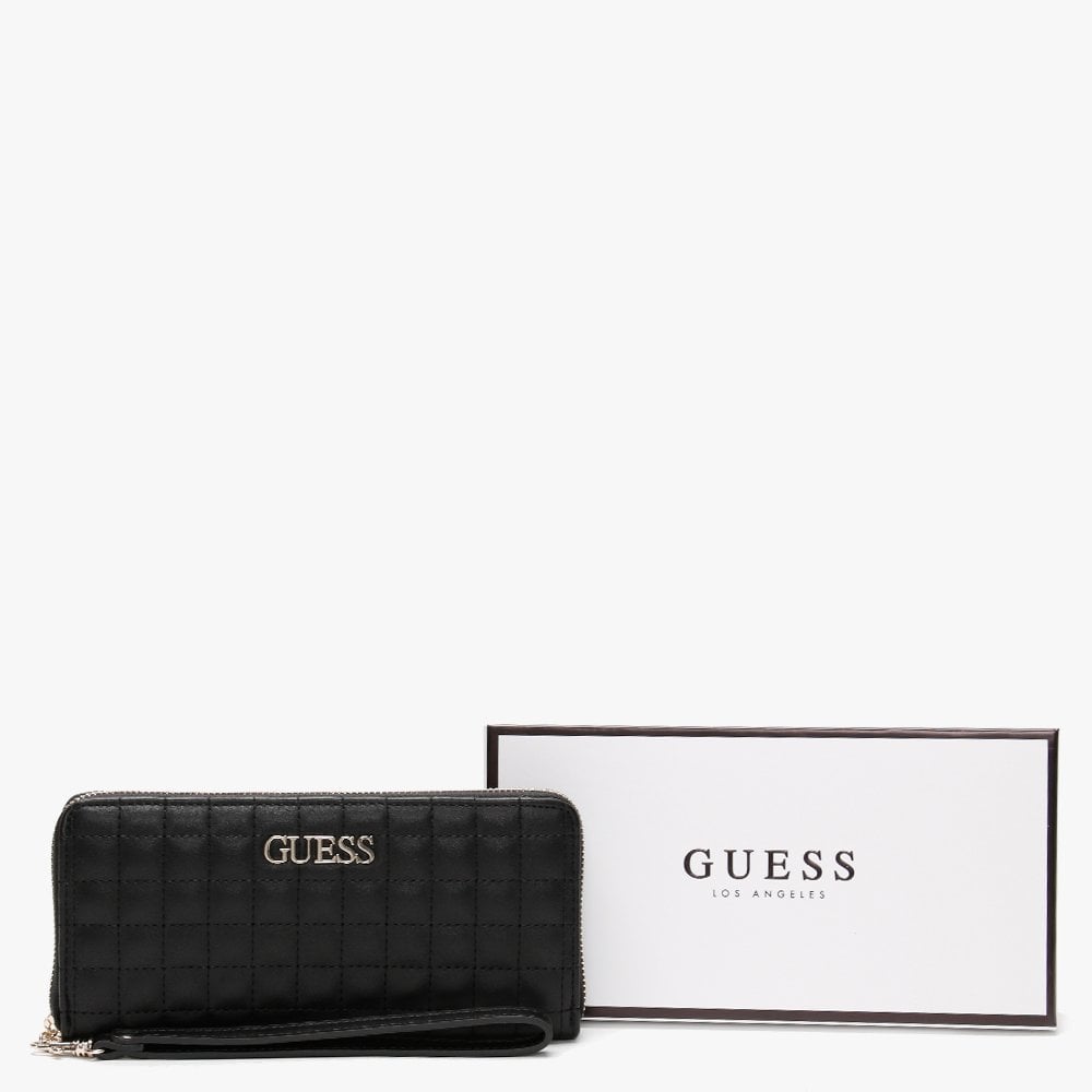 Matraix Black Quilted Zip Around Wallet