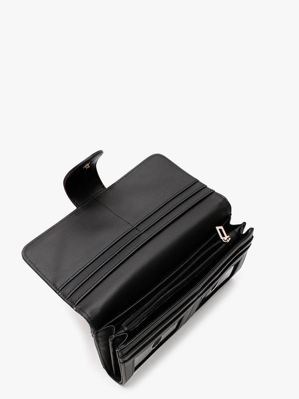 Matrix Black Quilted Wallet Clutch