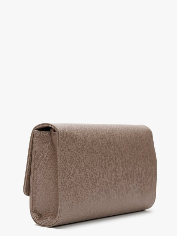 Divina Taupe Pebbled Clutch Bag