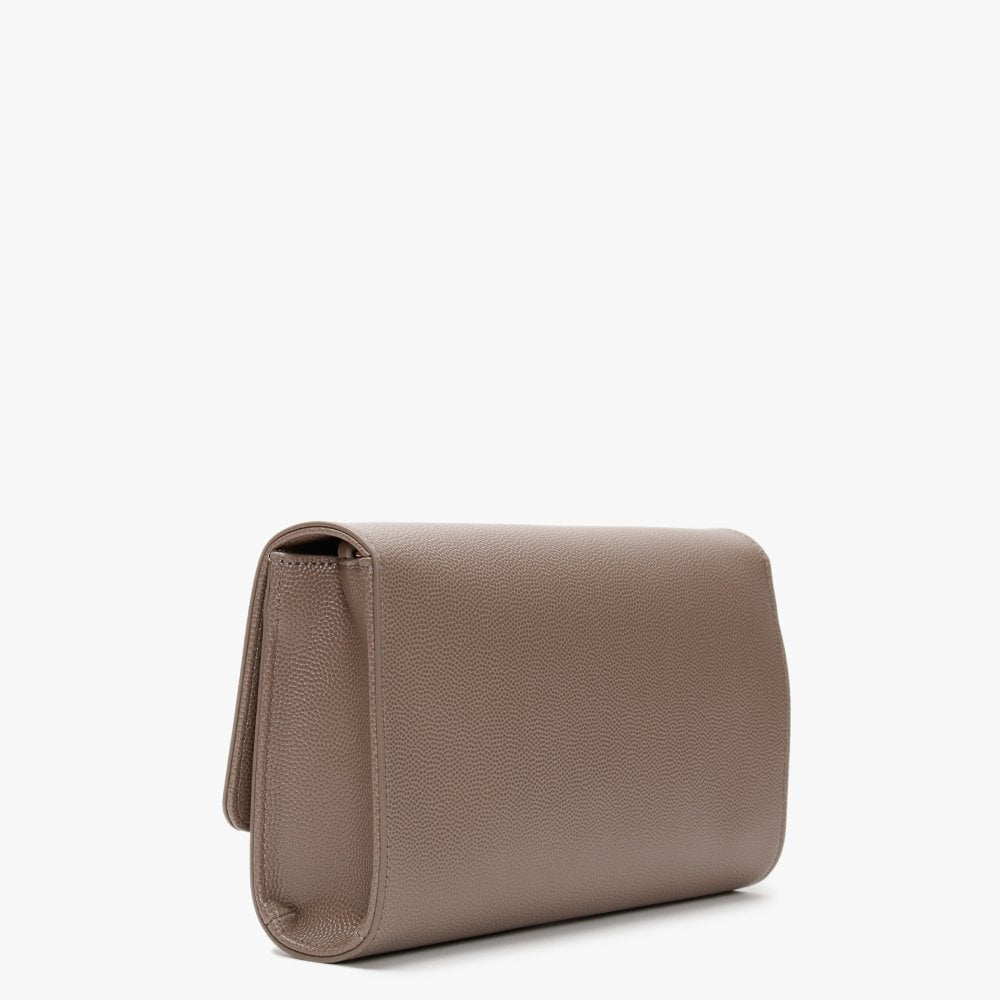 Divina Taupe Pebbled Clutch Bag