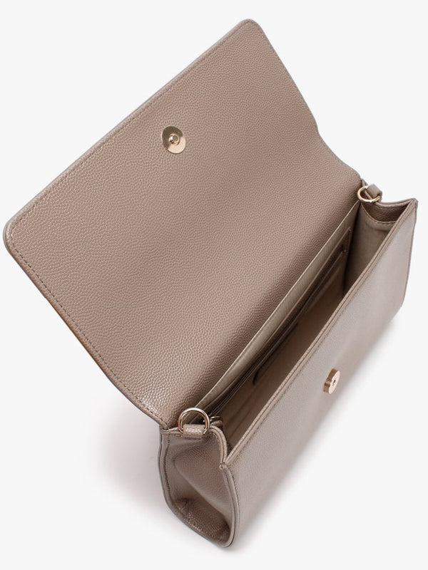 Divina Taupe Pebbled Clutch Bag