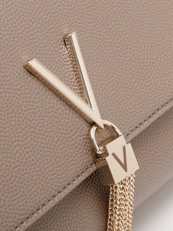 Divina Taupe Pebbled Clutch Bag