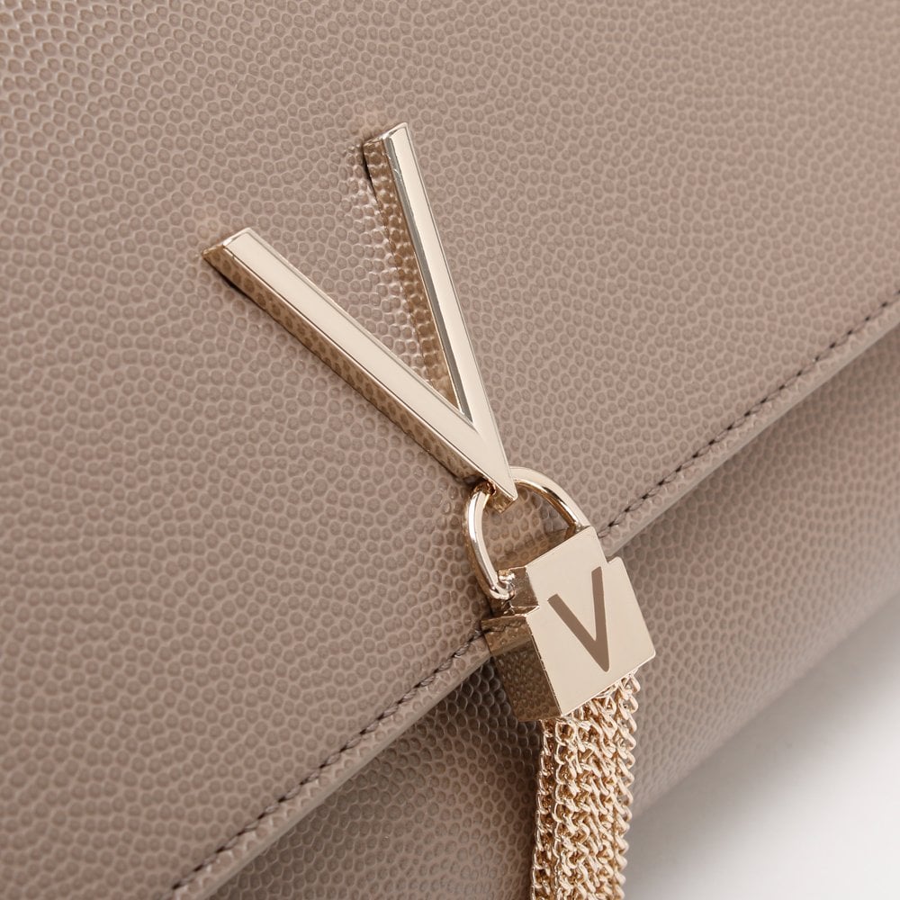 Divina Taupe Pebbled Clutch Bag