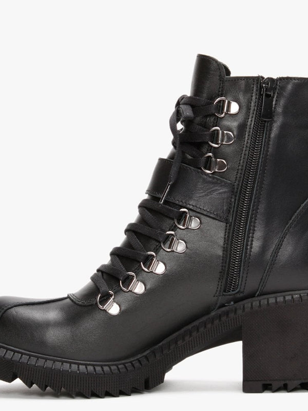 Module Black Leather Lace Up Ankle Boots