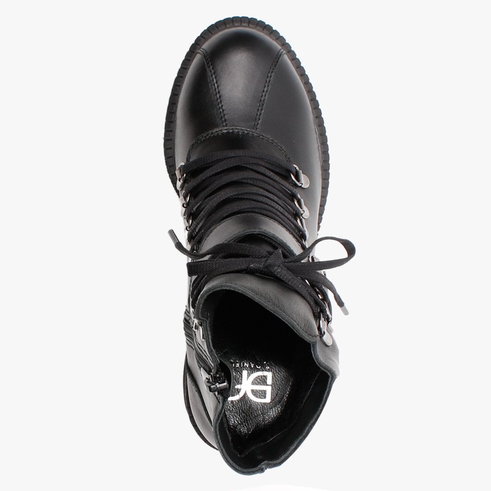 Module Black Leather Lace Up Ankle Boots