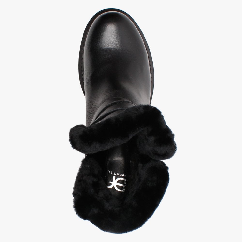Mostly Black Leather Shearling Ankle Boots