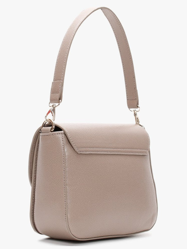 Divina Large Taupe Pebbled Shoulder Bag