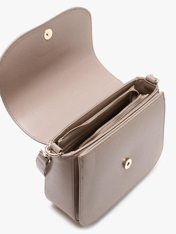 Divina Large Taupe Pebbled Shoulder Bag