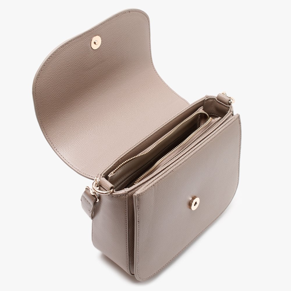 Divina Large Taupe Pebbled Shoulder Bag