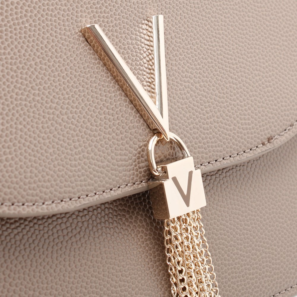 Divina Large Taupe Pebbled Shoulder Bag