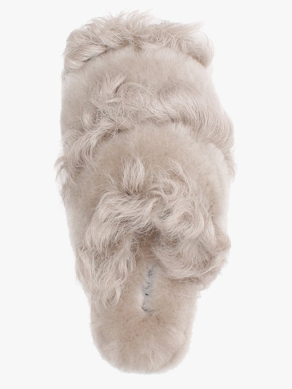 Socurl Taupe Curly Lamb & Merino Wool Slippers