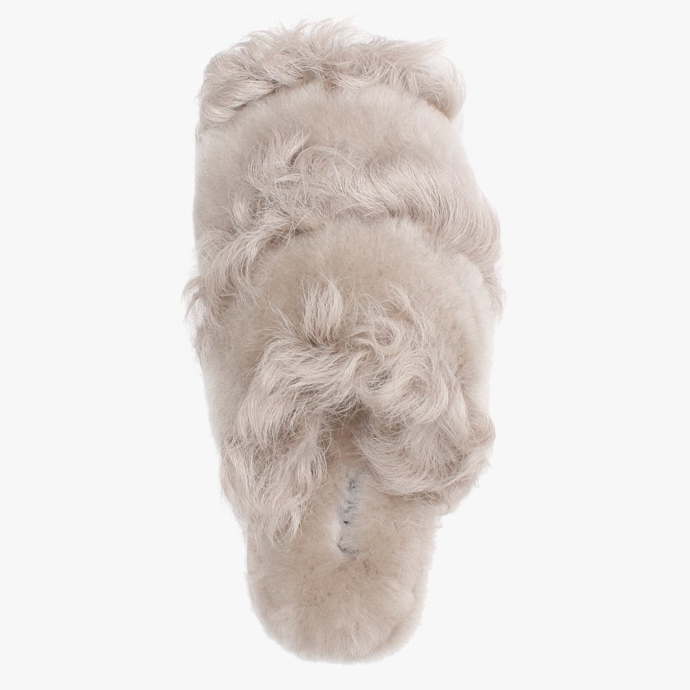 Socurl Taupe Curly Lamb & Merino Wool Slippers