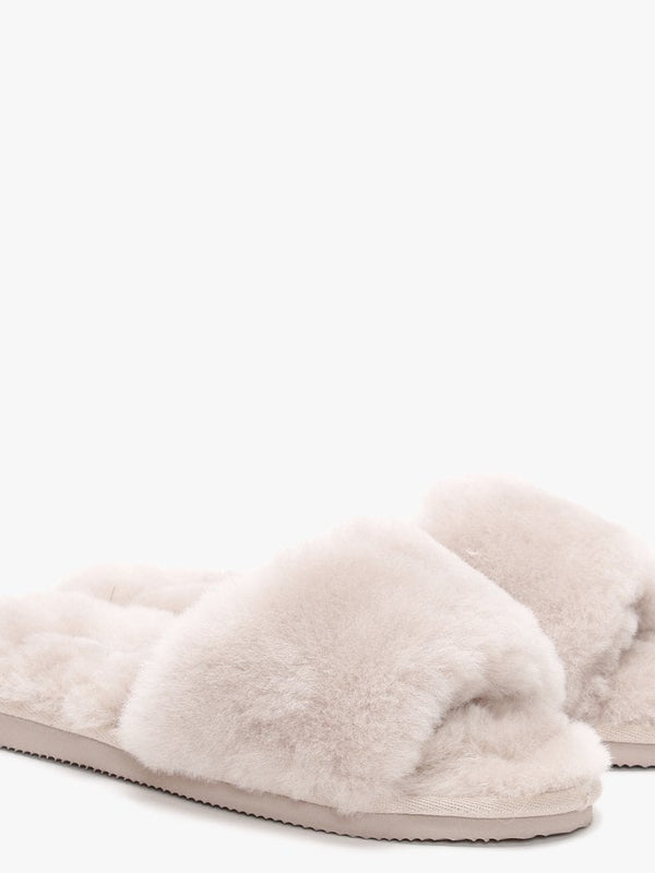 Statter Taupe Sheepskin Slippers