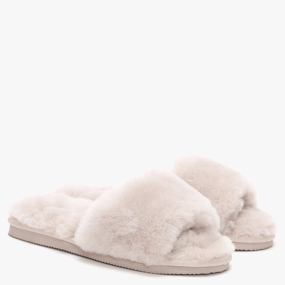 Statter Taupe Sheepskin Slippers