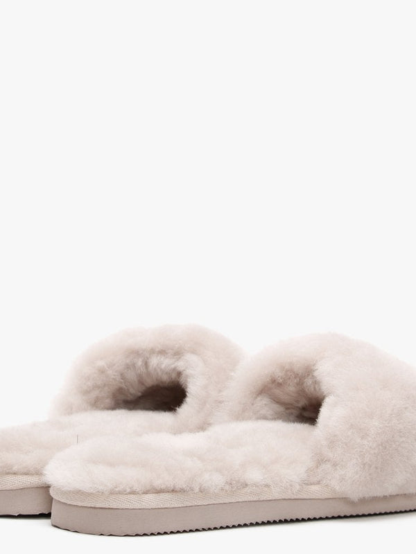 Statter Taupe Sheepskin Slippers