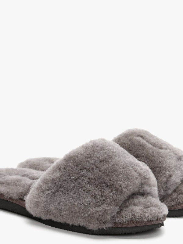 Statter Grey Sheepskin Slippers