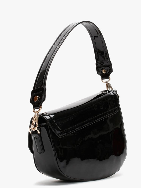Bicorno Black Patent Satchel Bag