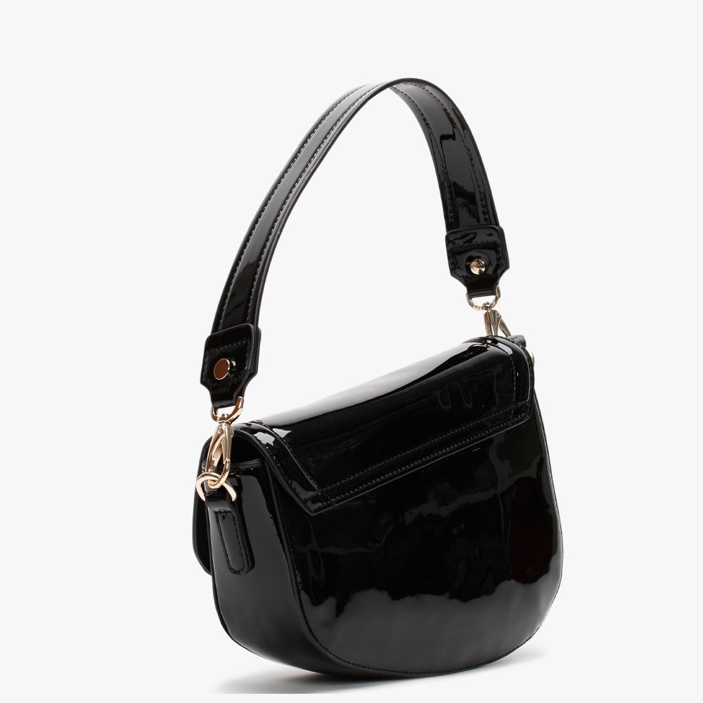 Bicorno Black Patent Satchel Bag