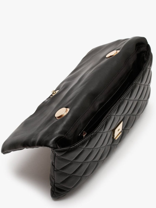 Ocarina Black Quilted Flap Over Bag