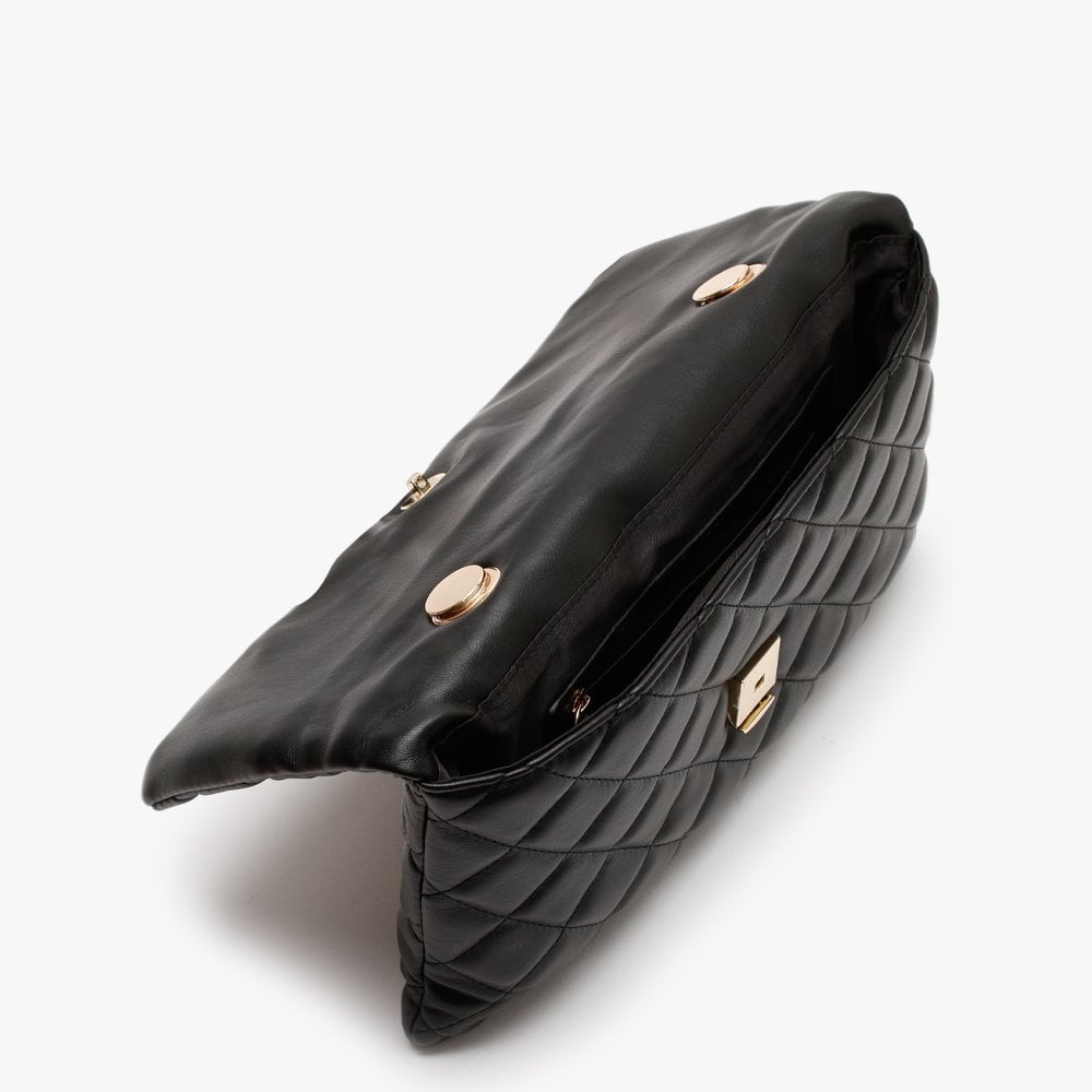 Ocarina Black Quilted Flap Over Bag