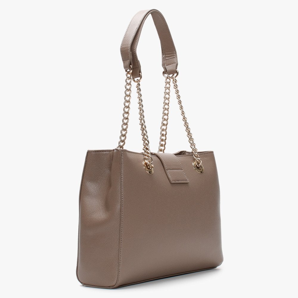 Divina Taupe Pebbled Tote Bag