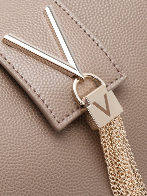 Divina Taupe Pebbled Tote Bag