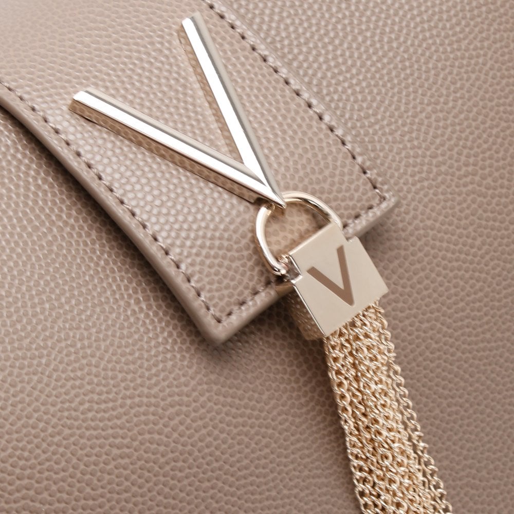 Divina Taupe Pebbled Tote Bag