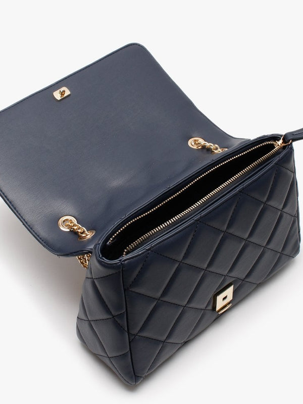 Ocarina Blue Quilted Satchel Bag