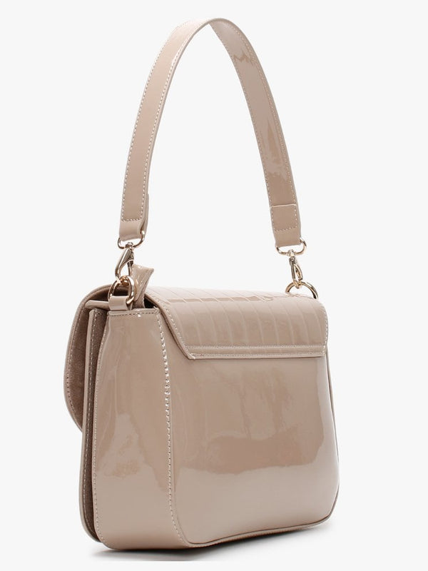 Bongo Taupe Patent Satchel Bag