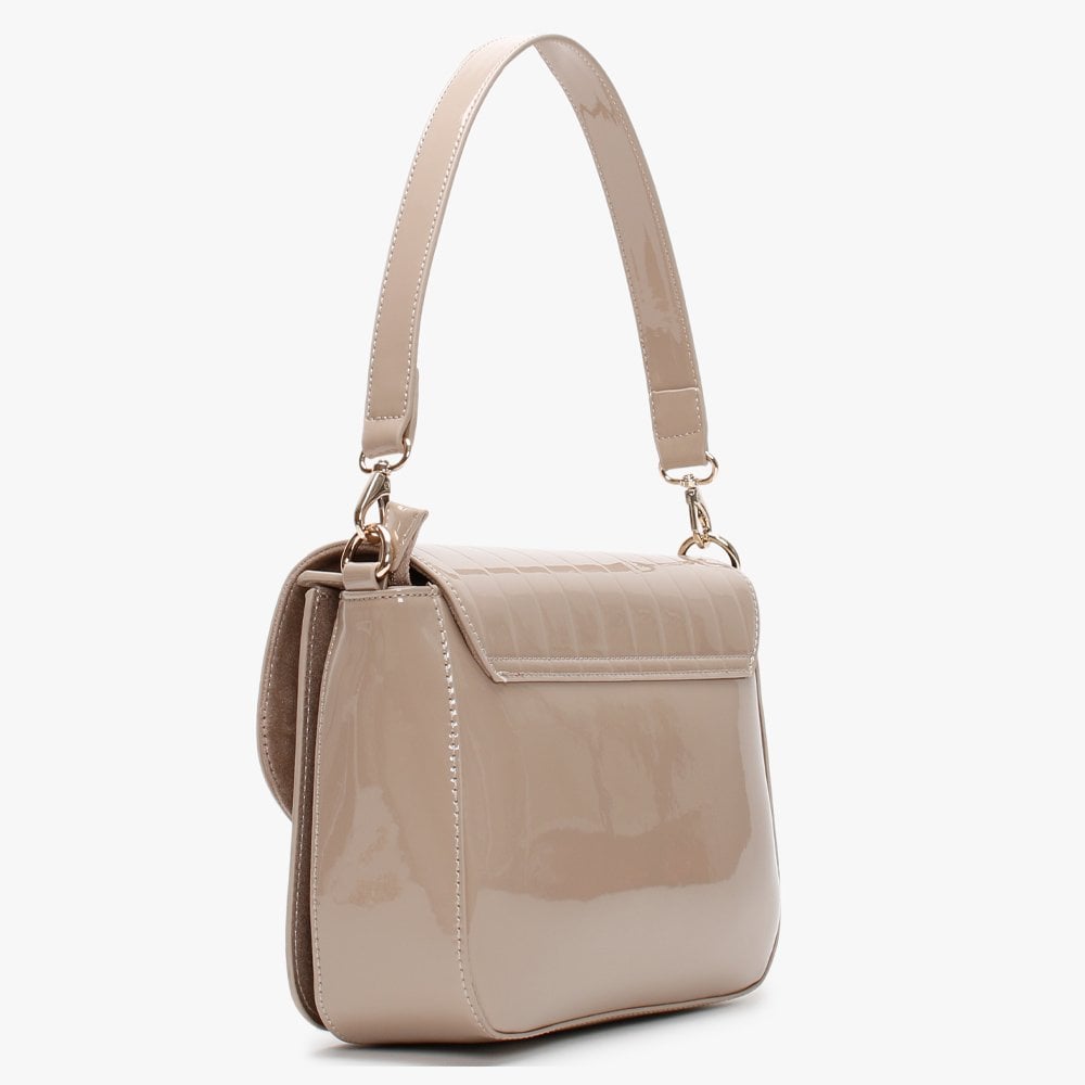 Bongo Taupe Patent Satchel Bag