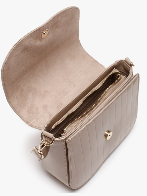 Bongo Taupe Patent Satchel Bag