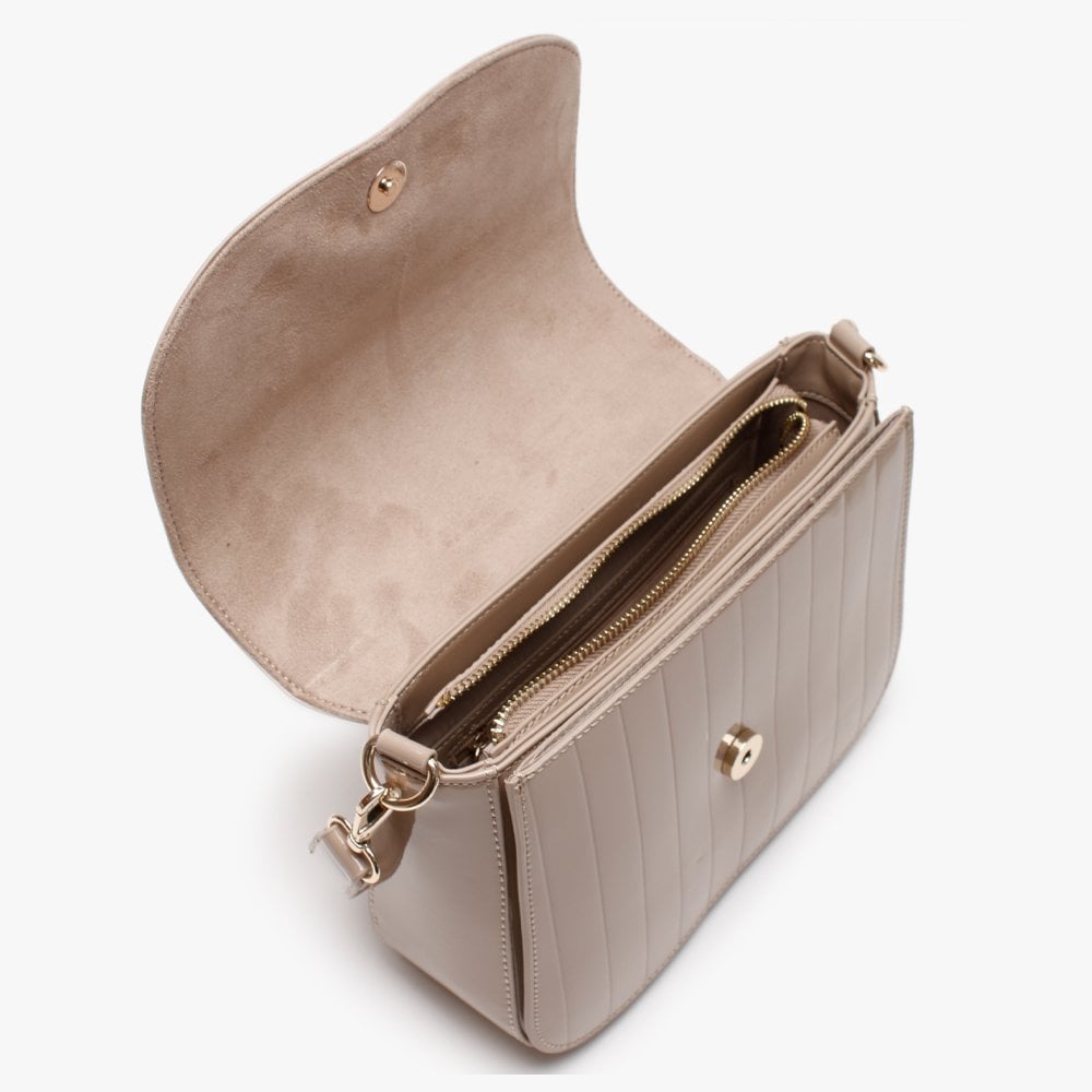 Bongo Taupe Patent Satchel Bag