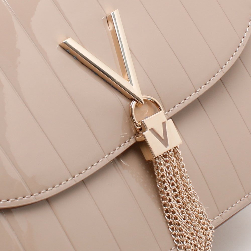 Bongo Taupe Patent Satchel Bag